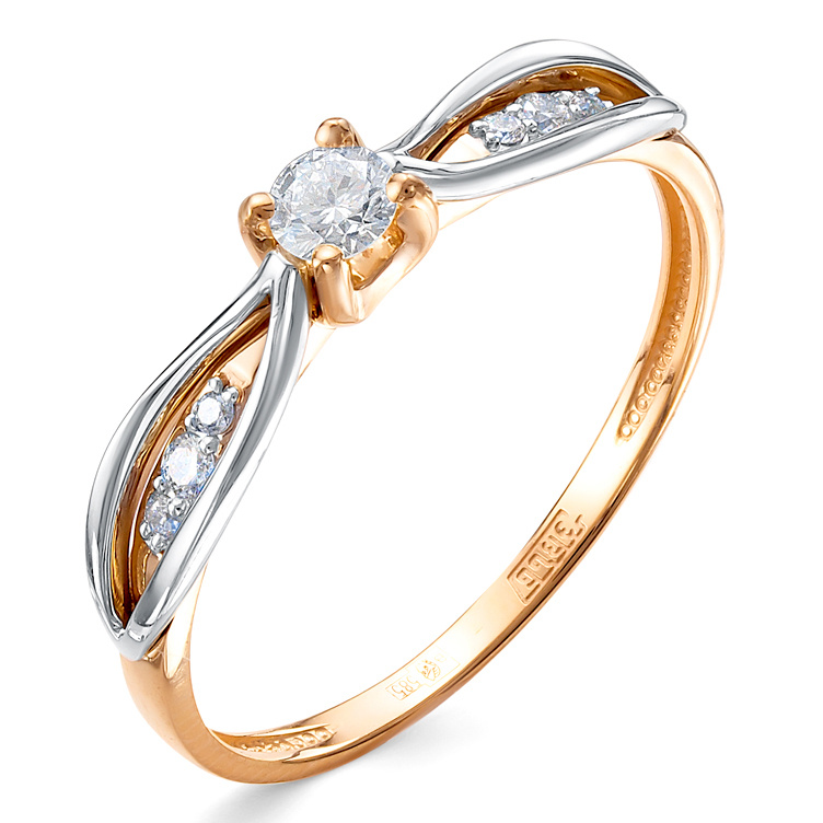 Кольцо, золото, бриллиант, 01-4876